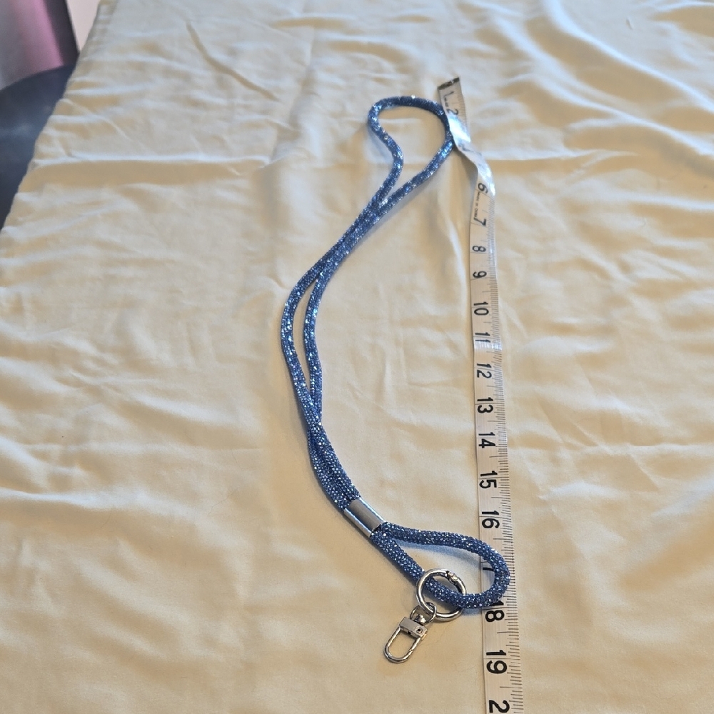 Blue Lanyard with Silver Clasp